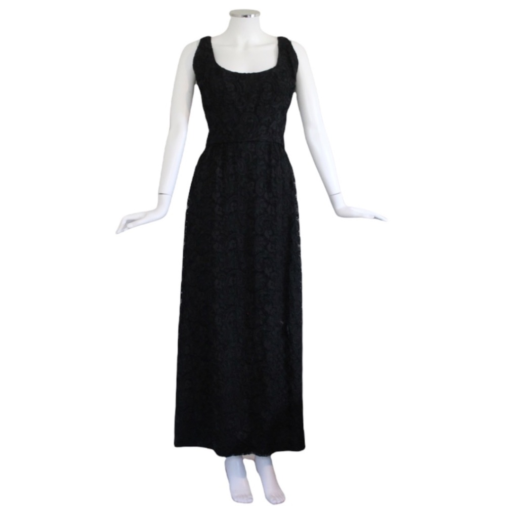 🌟VINTAGE🌟 Malcolm Starr Ankle Length Formal Dress with Lace Applique